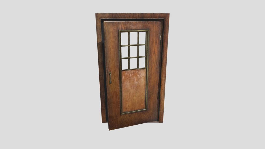 Wood Gold Metal Door