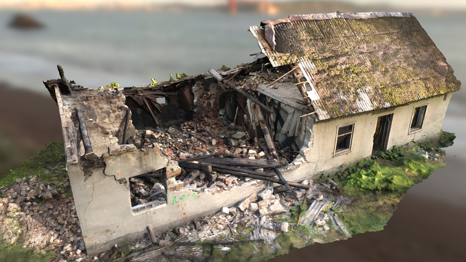 Abandoned Broken House 3D Scan