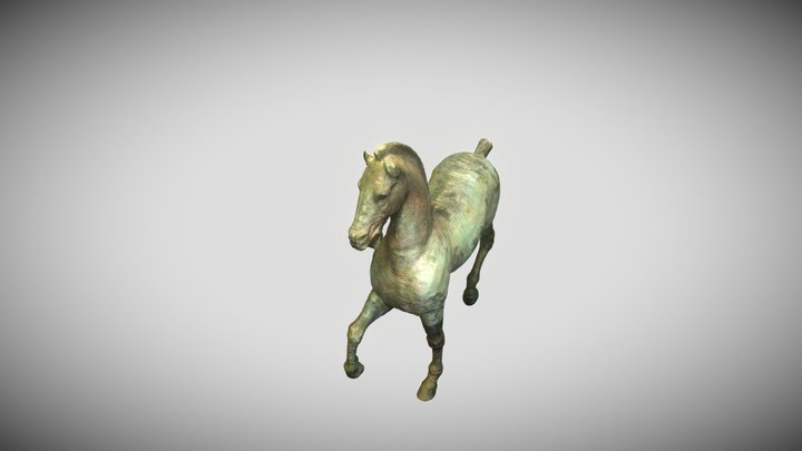 Statue de cheval en bronze 3D Model