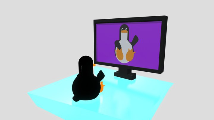 Pinguin inspiriert von Tux 3D Model