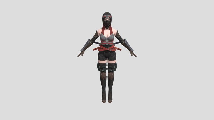 Girl kunoichi 3D Model