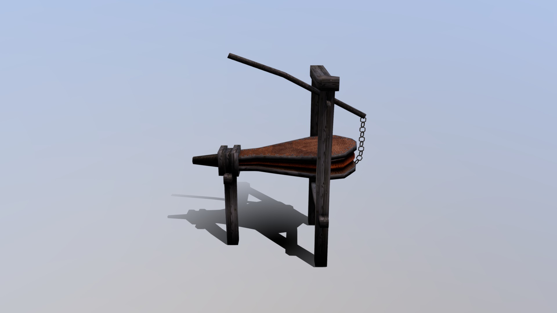 3D model Medieval Style Bellows - This is a 3D model of the Medieval Style Bellows. The 3D model is about a chair on a stand.