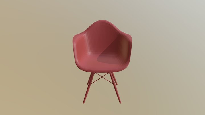 Eames Style Plastic Shell Arm chair 3D Model