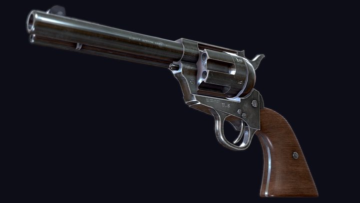 Colt 45 Peacemaker - Remastered 3D Model