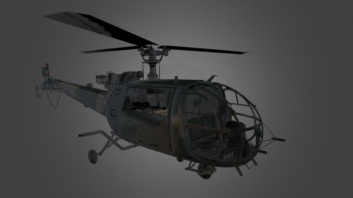 Cheap army Helicopter 3D Model