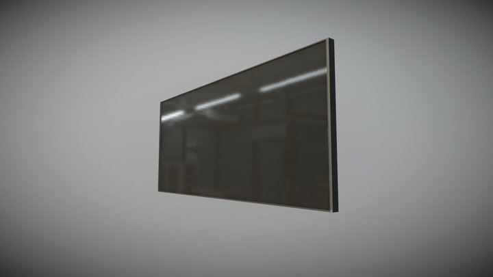 Flatscreen TV with - Black with Green Backlight 3D Model