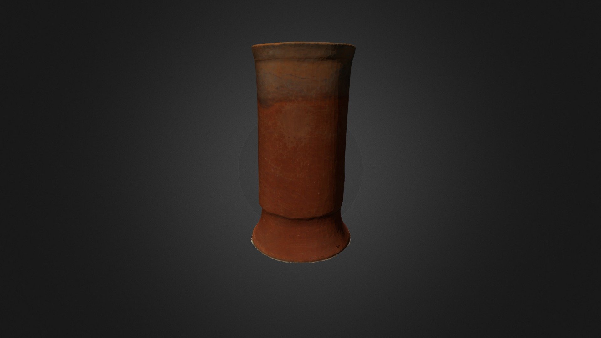 Cylindrical Fine Orange Ware Vessel