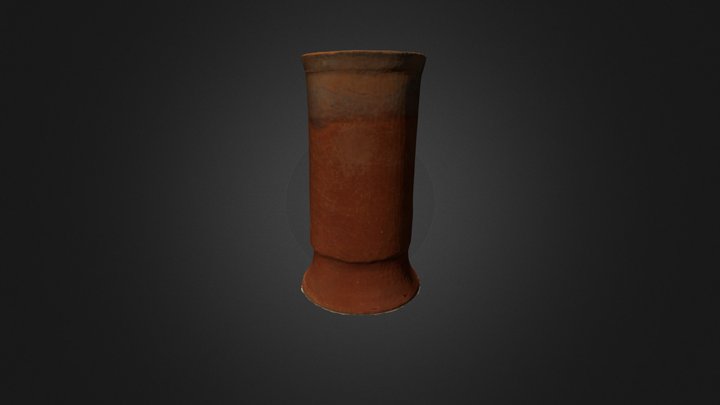 Cylindrical Fine Orange Ware Vessel 3D Model