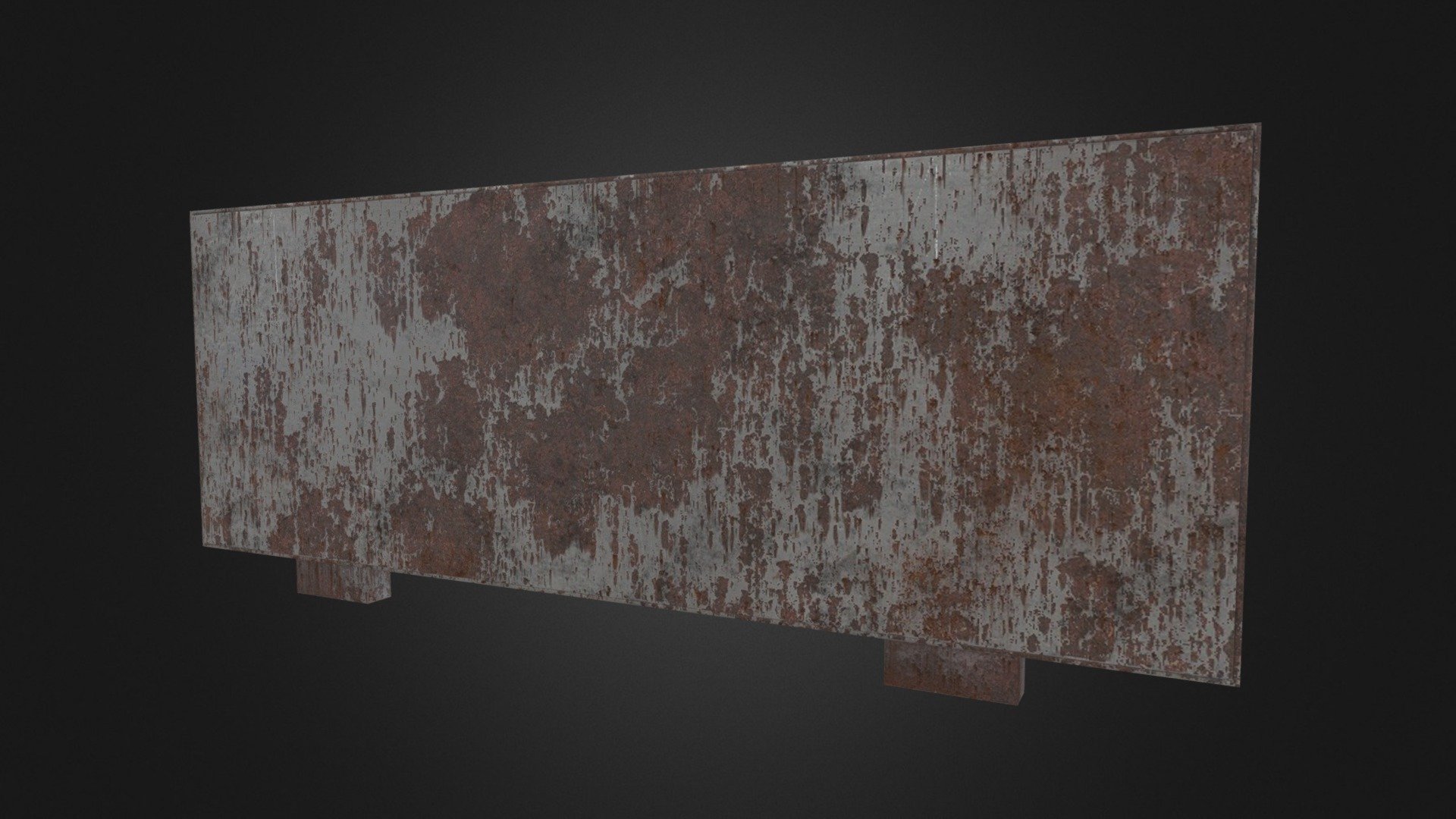 Large rusting advertisement stand