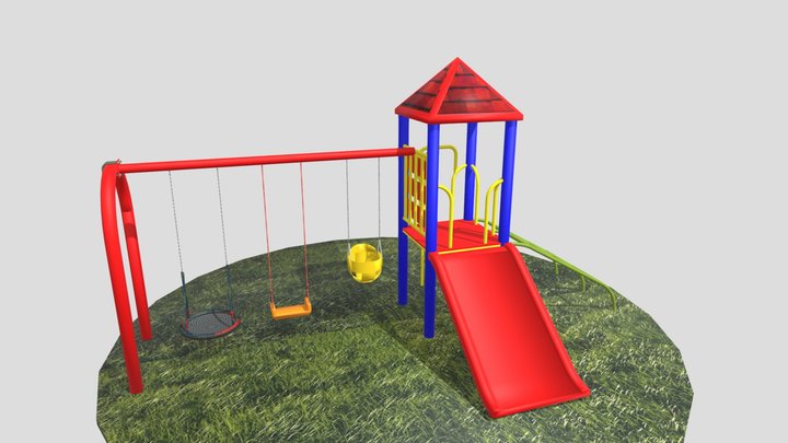 Mangrullo Infantil Con Portico De Hamacas 3D Model