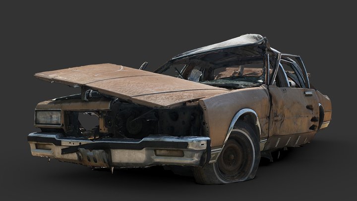 Destroyed Car 03 (Raw Scan) 3D Model