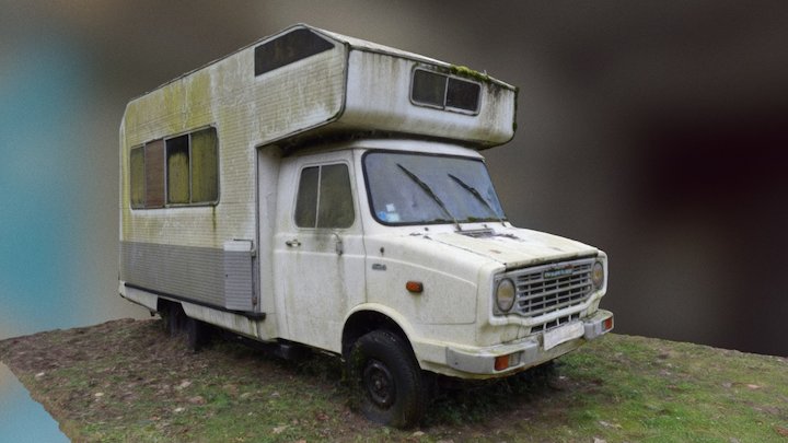 Camping-car en ruine 3D Model