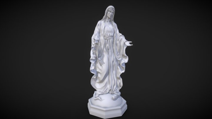 Virgin Mary Statue 3D Model