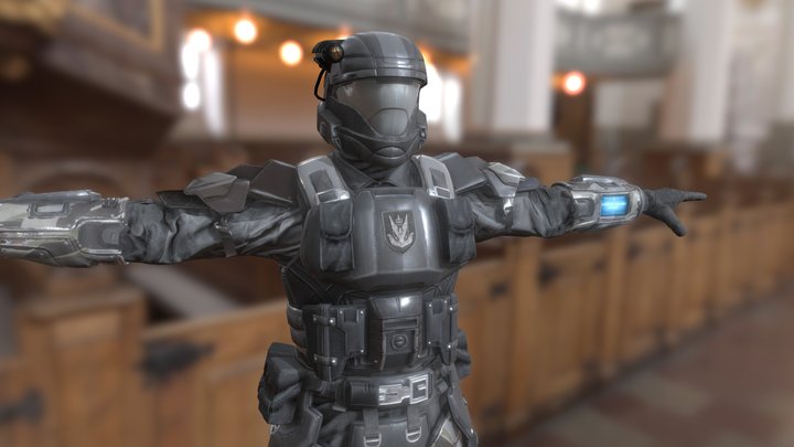 Custom A-9 Helljumper ODST (Kitbash) (Rigged) 3D Model