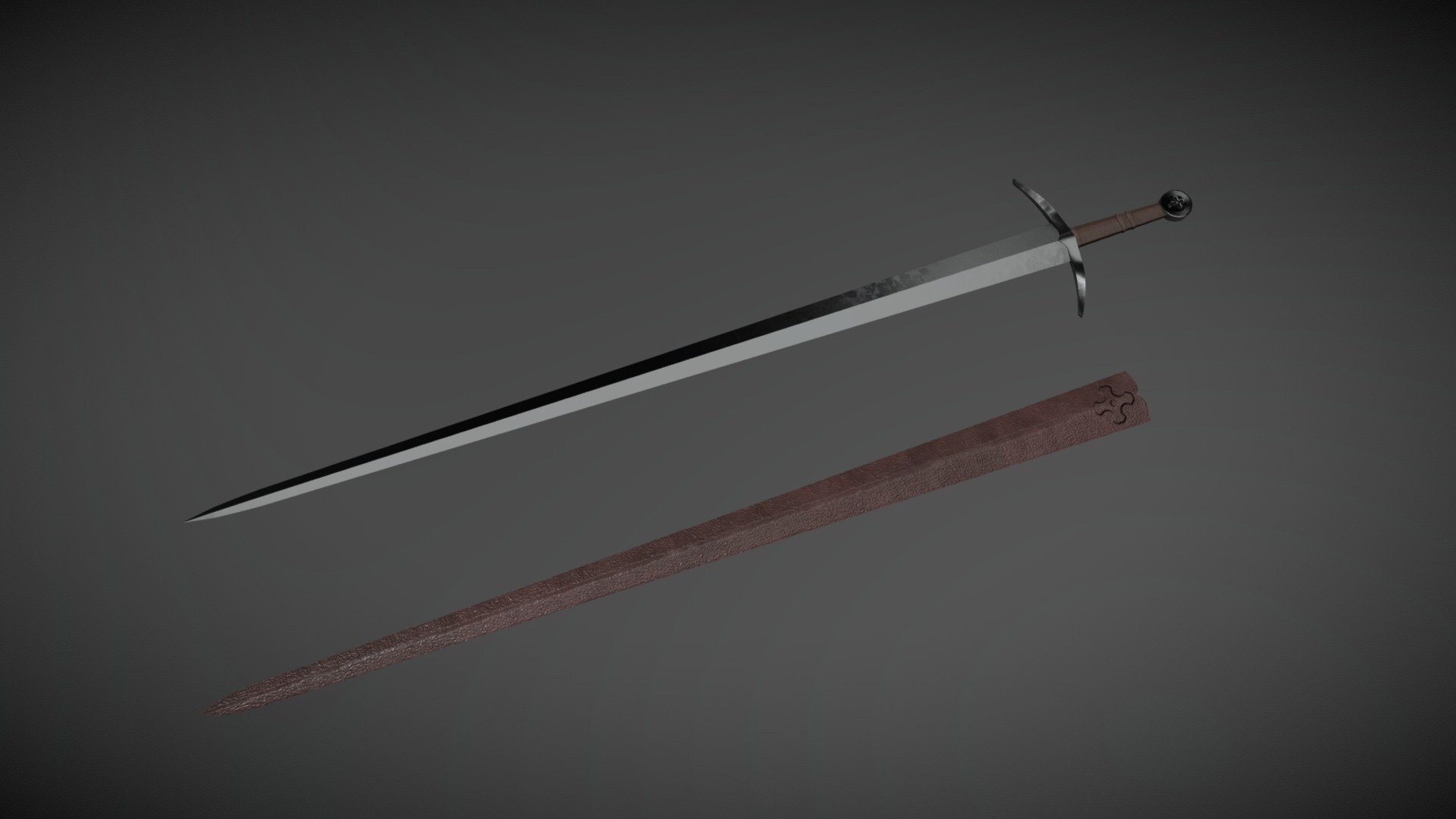 Medieval Arming Sword and Scabbard