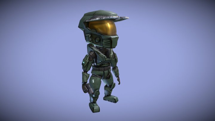 Halo Combat Evolved Master Chief Chibi Model 3D Model