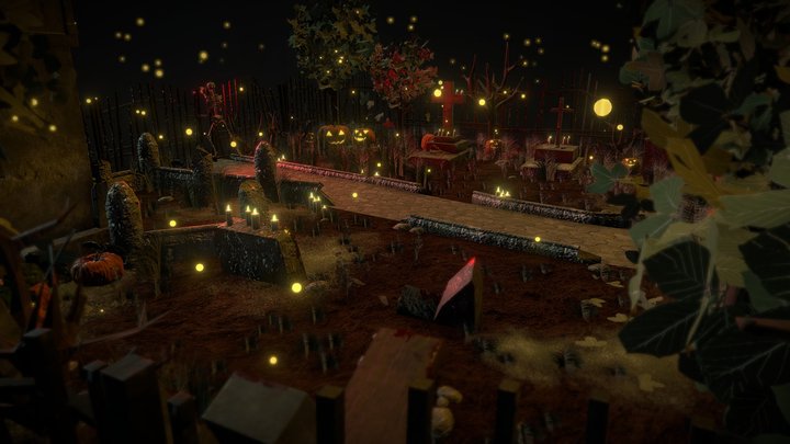 Halloween cemetery 3D Model