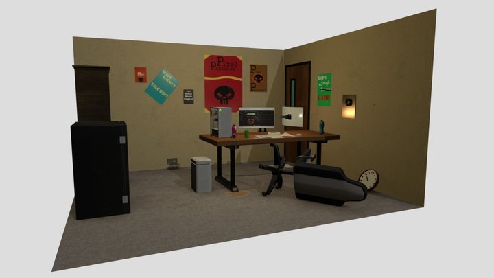 Pixel Punisher Scene 3D Model