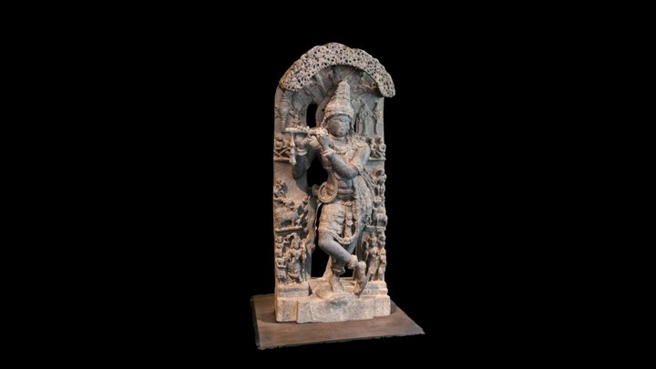 Krishna Fluting in Vrindavan 3D Model