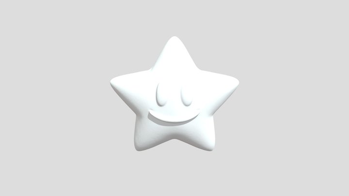 Smiling Blue Star 3D Model