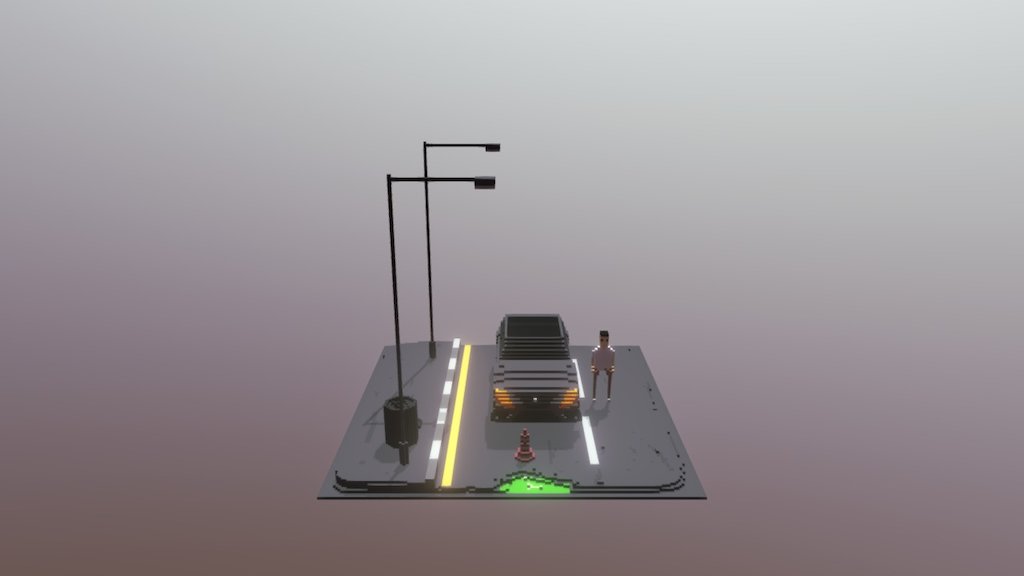 voxel road Scene
