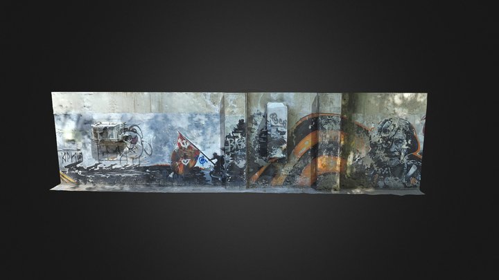 Graffiti wall 001 3D Model