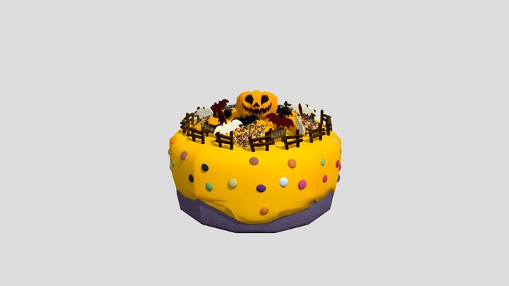 halloween cake cut 3D Model