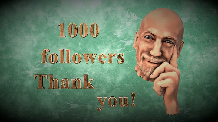 1000 Followers - thank you – Kostenloses 3D-Modell STL