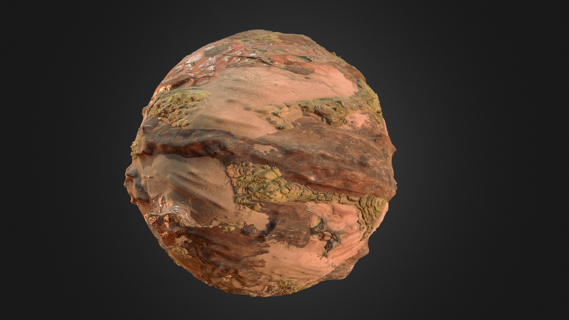 3D model Alien Terrain - This is a 3D model of the Alien Terrain. The 3D model is about a rock with a dark background.