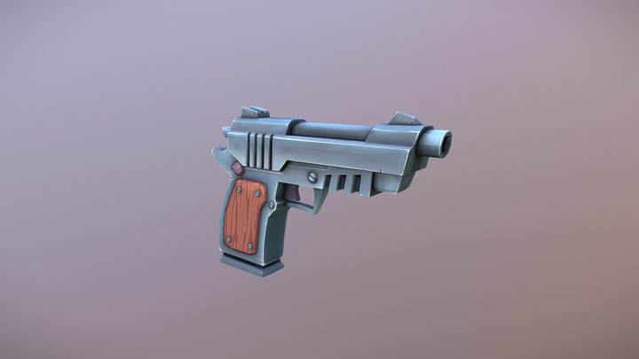 3d Low Poly Pistols 3D Model