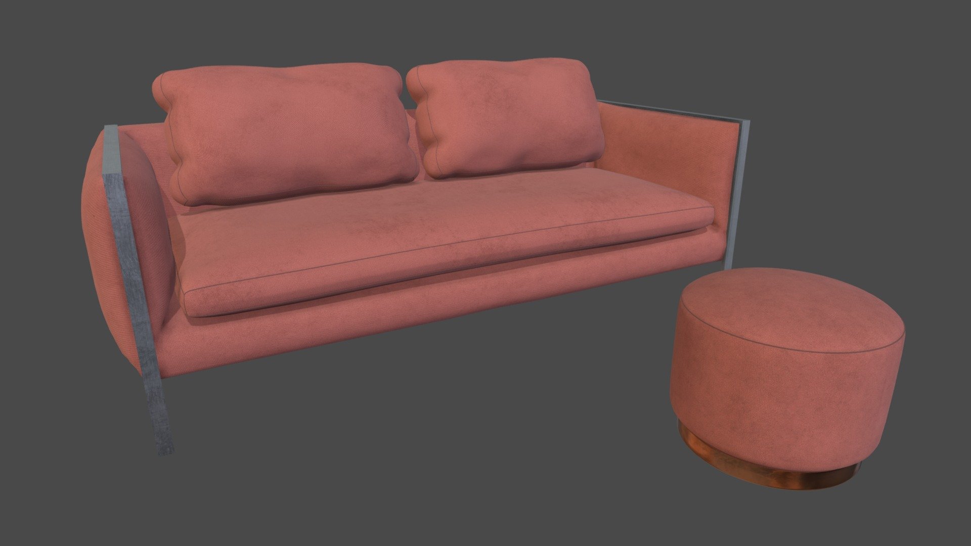 Sofa double Velvet red