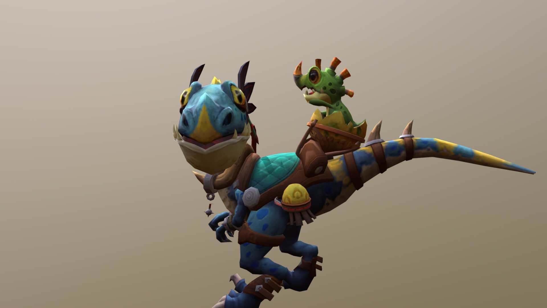 Blue Dino Mount — Sketchfab embed 3D viewer