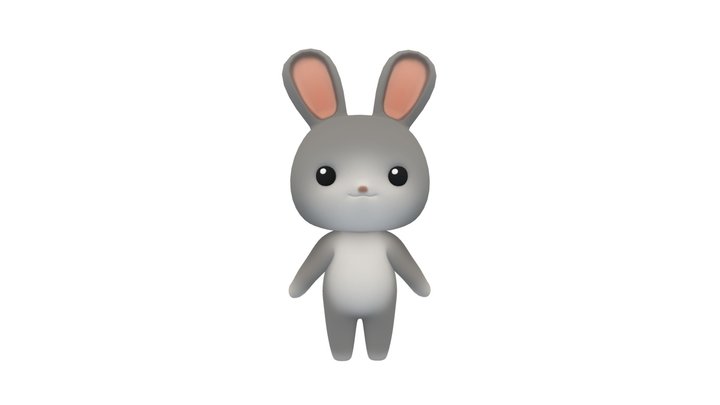 Rigged Rabbit vTuber with facial blendshape 3D Model