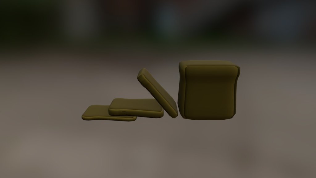BAKED TEXTURED Asset 4 Low Poly Bread