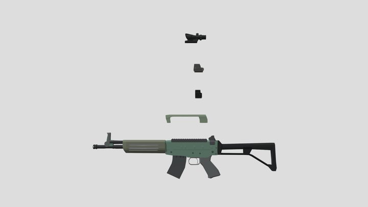 Low poly AR-70-90 3D Model