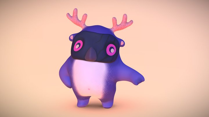 Madkid Purple panda 3D Model