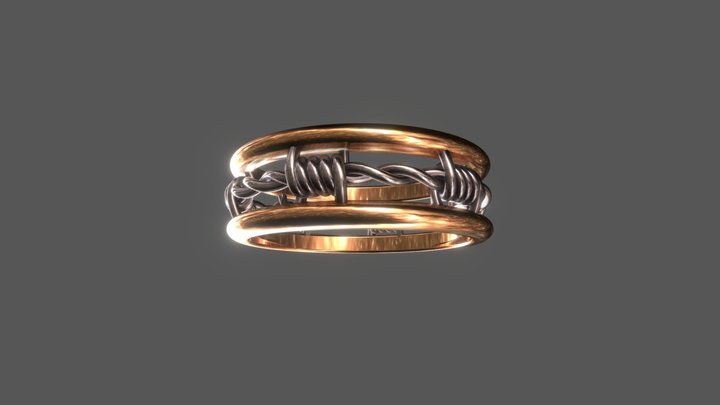 Barbed wire ring 3D Model