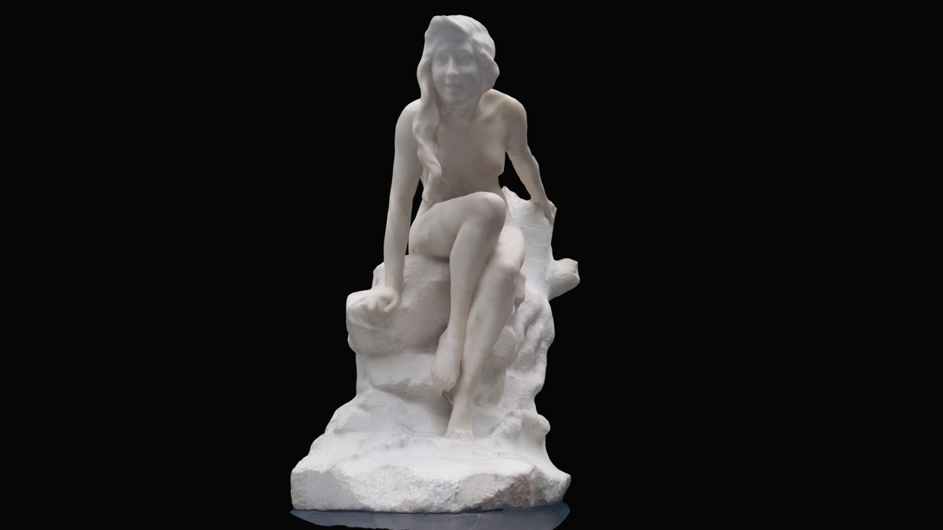 3D model 2017-09 – Santiago – Sculpture 13 - This is a 3D model of the 2017-09 - Santiago - Sculpture 13. The 3D model is about a white statue of a person.