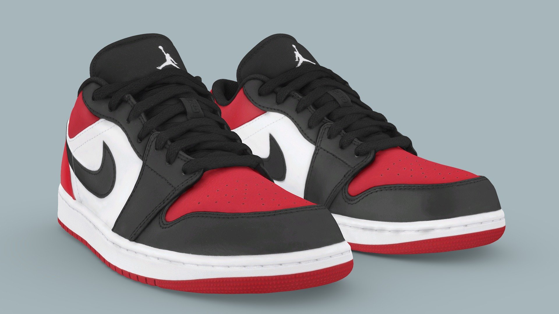 Nike Air Jordan 1 Low Bred Toe   Buy Royalty Free 3D model by
