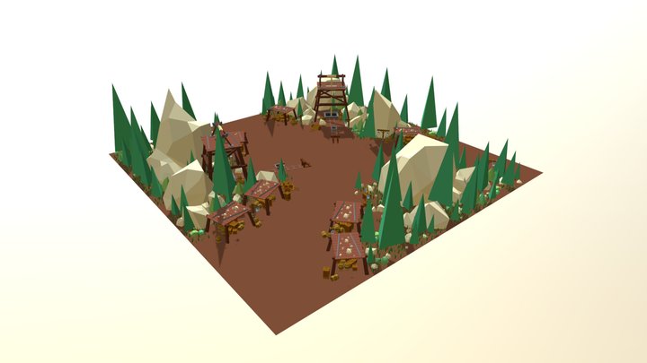 Gold Mine Tile 3D Model