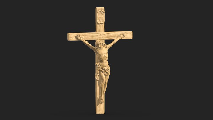 Jesus On The Cross 3D Print 3D Model