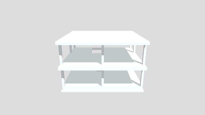 дом бетонные оси 3D Model