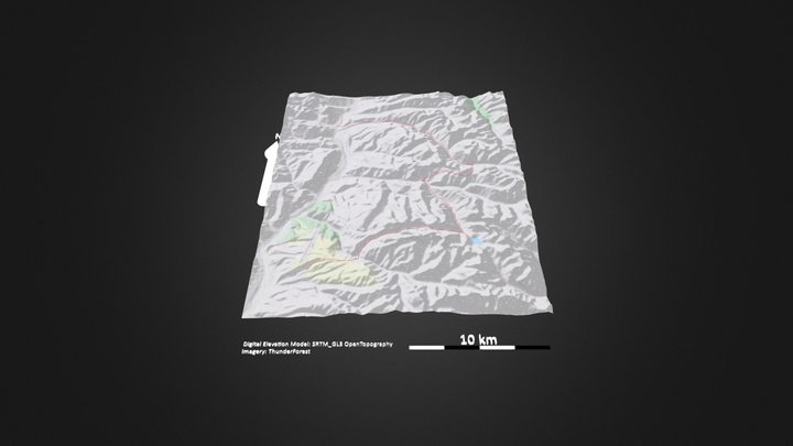 七藏沟_等高地图 – Gratis 3D-model STL
