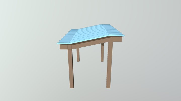 Low Poly Carport 3D Model