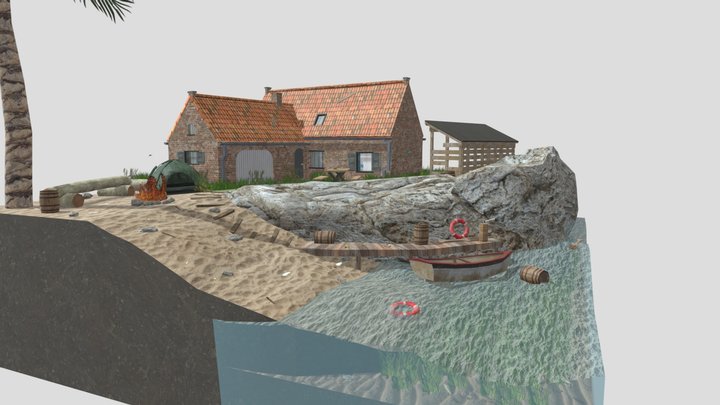 DAE Diorama - By The Ocean 3D Model