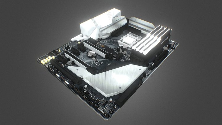 ROG STRIX Z370-E Gaming Motherboard 3D Model 3D Model
