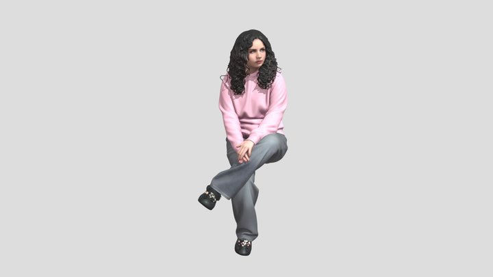 Contemplation in Pink Hoodie