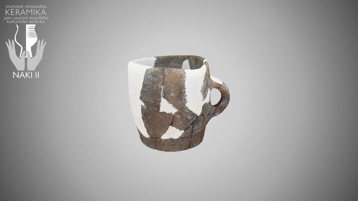 Trojboká holba s ouškem 3D Model