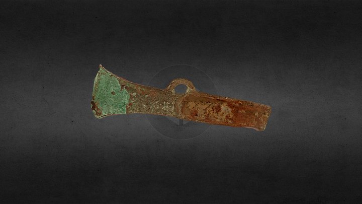 Hacha de bronce de talón y anilla 3D Model