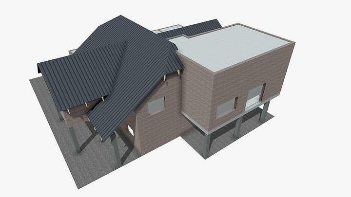 Open Rafter Covered Extra Volume 3D Model